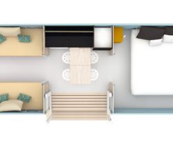 Le Rochelongue Campsite: Cocosweet floor plan 2br