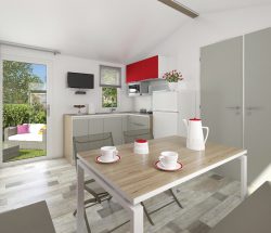 Intérieur d'un mobil-home sur plan 3D